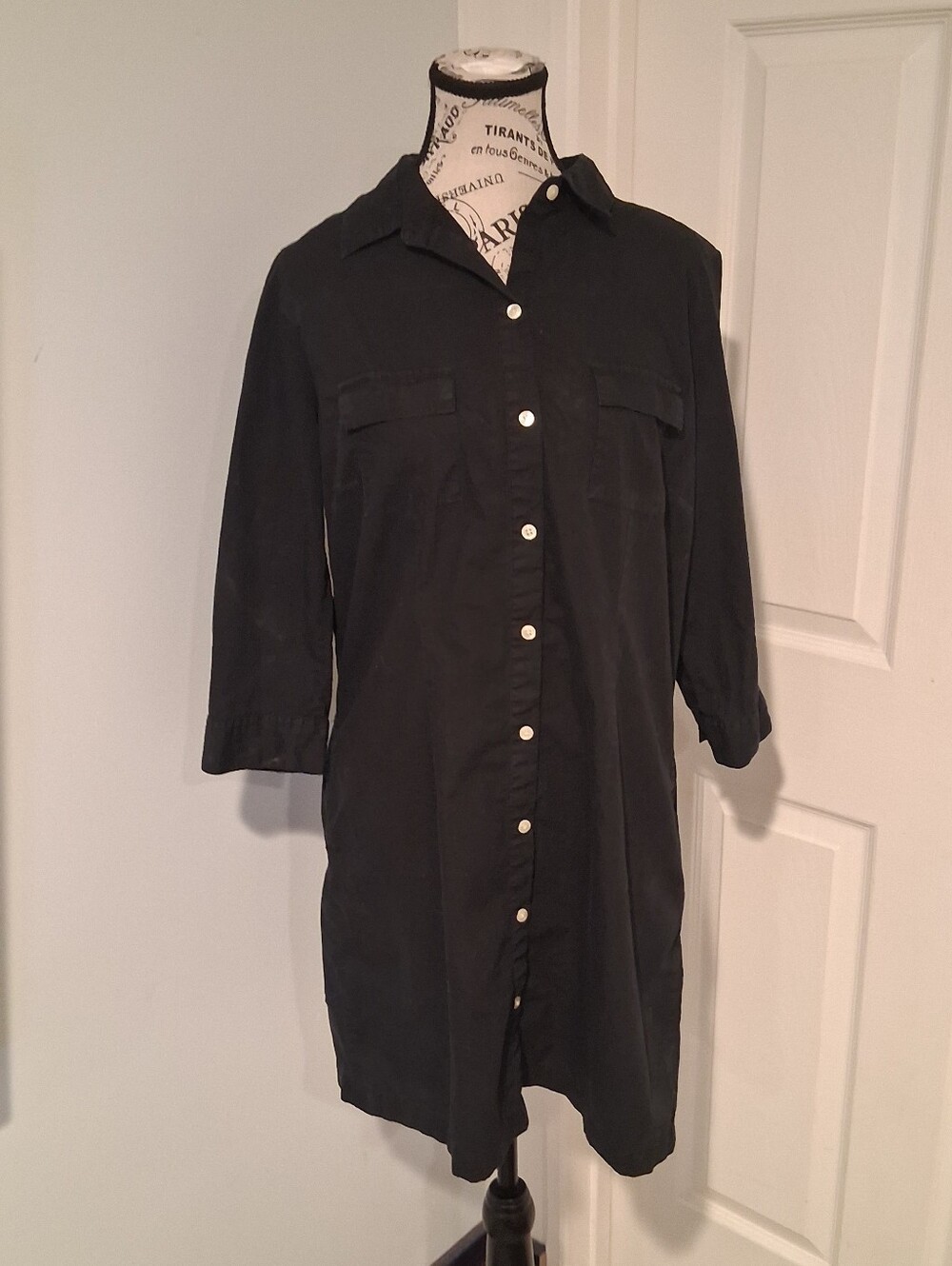 Old Navy Womens Black Utility Style Shirt Dress Medium